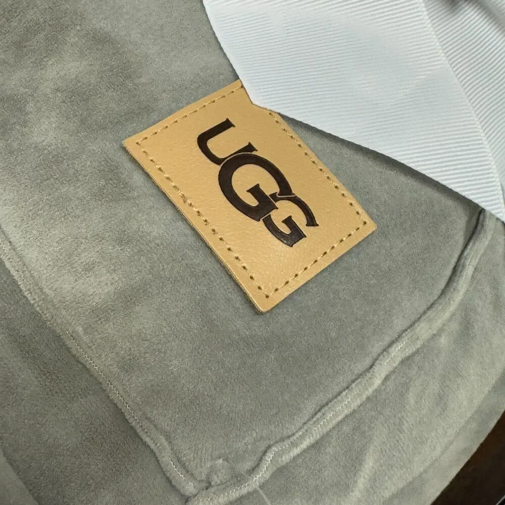 Ugg Home Bliss Sherpa Microfleece Accent Throw Gray Cream Cozy Warm 50x70 NEW